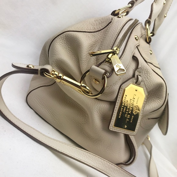 Ralph Lauren Handbags - Lauren By Ralph Lauren Cream Leather Satchel